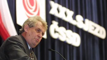 Miloš Zeman na sjezdu ČSSD