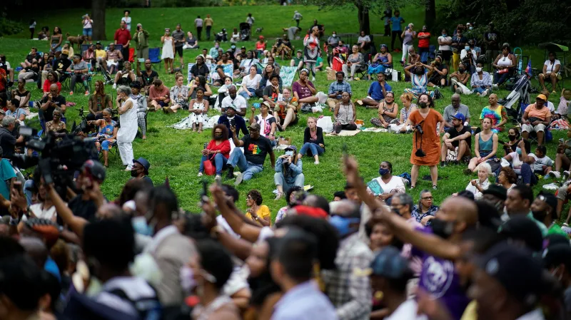 Oslavy nového svátku Juneteenth v New Yorku