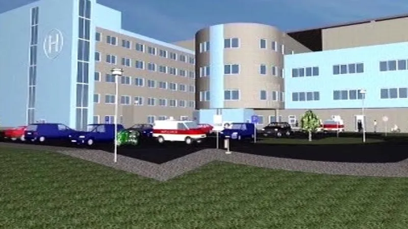 Návrh krajské nemocnice v Klatovech