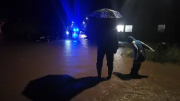Zaplavené ulice v Uničově-Dolní Sukolomi