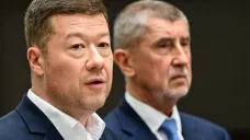 Šéf SPD Tomio Okamura a lídr ANO Andrej Babiš