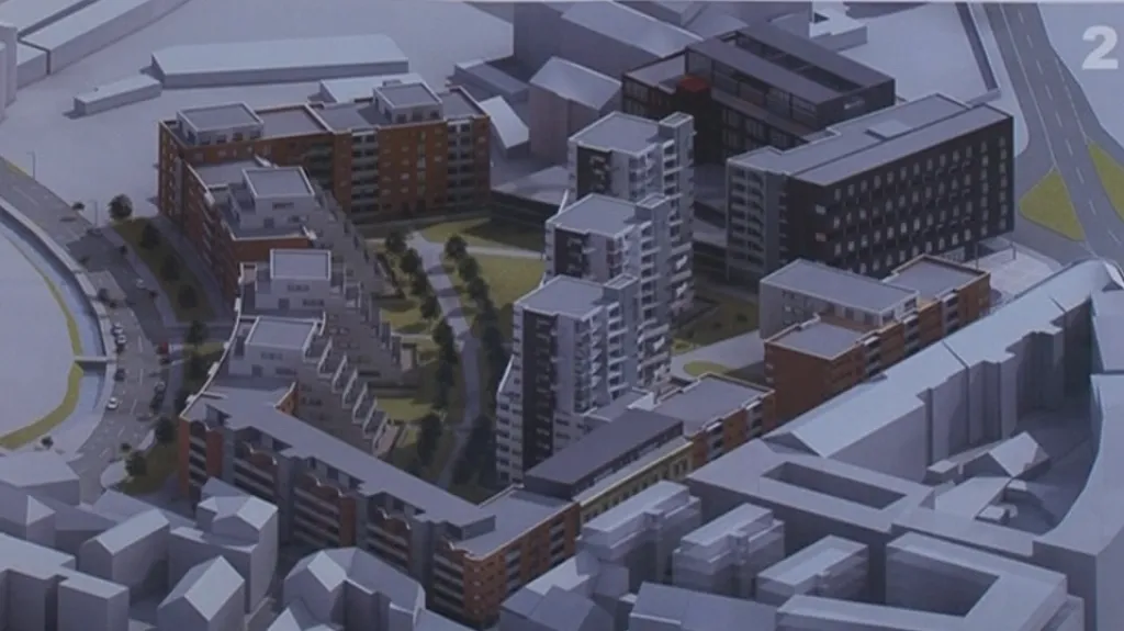 Vizualizace projektu v areálu Vlněny