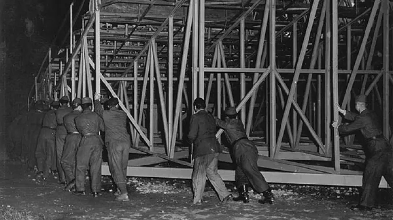 Krumlovská točna na historickém snímku