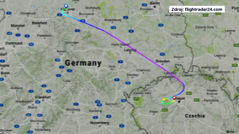 Letadlo mířící z Hannoveru do Vídně muselo přistát v Praze
