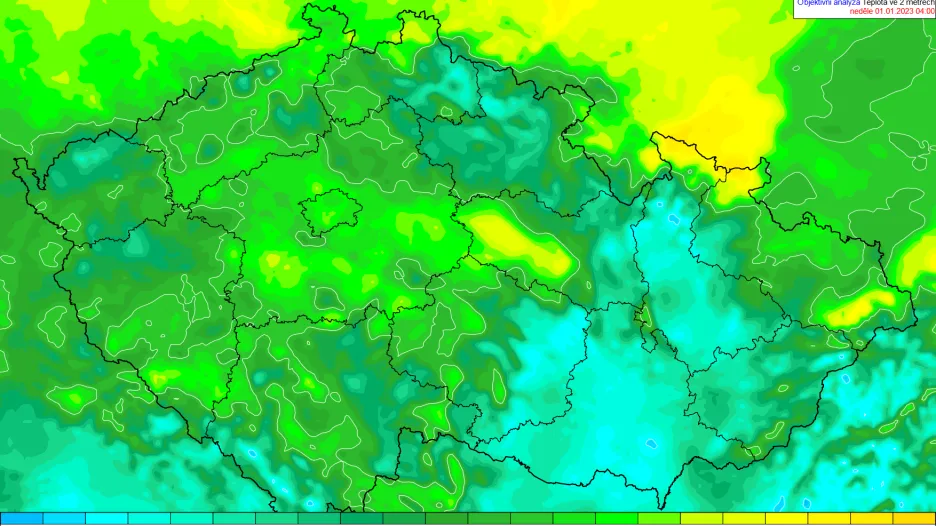 Novoroční ráno přineslo teploty, za které by se nemusel stydět ani duben, v závětří Jeseníků bylo spíš jako v červnu