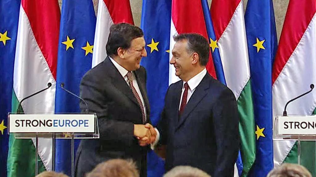 Brífink Josého Manuela Barrosa a Viktora Orbána