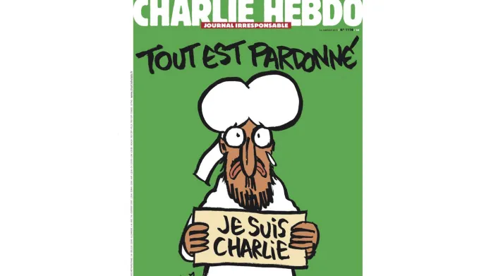 Titulní strana nového čísla magazínu Charlie Hebdo