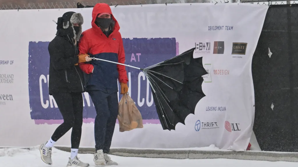 Sněhová bouře na jihu Spojených států