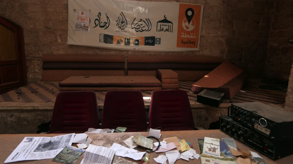 Mediální centrum islamistů v Manbidži v Sýrii