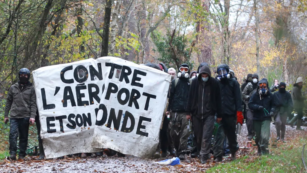 Protest proti výstavbě letiště u Nantes