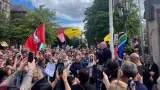 Demonstrace proti ilegální imigraci v Belfastu