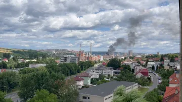 Požár budovy Svit ve Zlíně