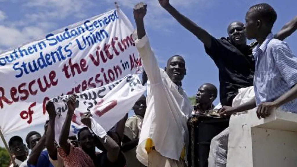 Protest obyvatel jižního Súdánu proti invazi v Abyei