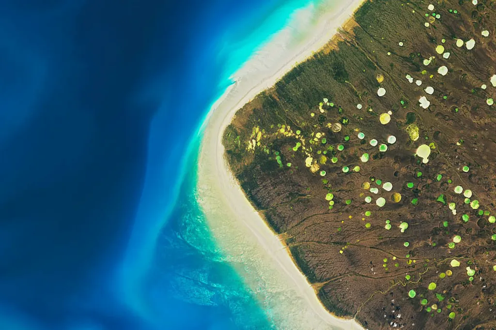 Letecký snímek ptačí rezervace Dewey Soper Bird Sanctuary v kanadském Nunavutu