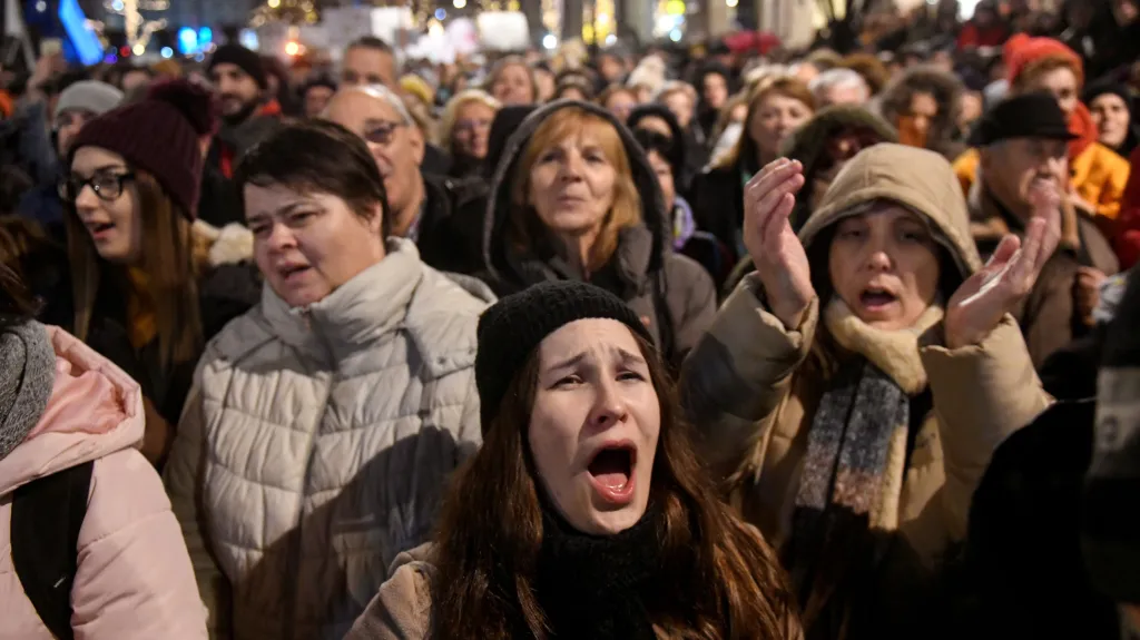 Demonstrace za nezávislost divadel v Budapešti
