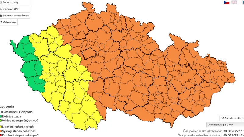 Výstraha pro páteční odpoledne (1.7.)