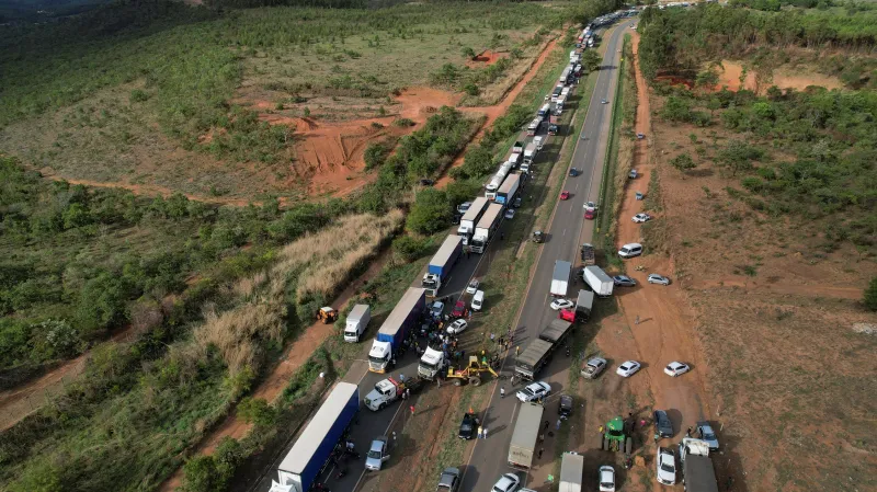 Dálnice zablokovaná Bolsonarovými příznivci