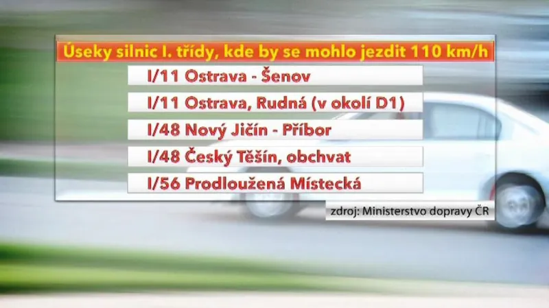 Úseky s možným zvýšením rychlosti