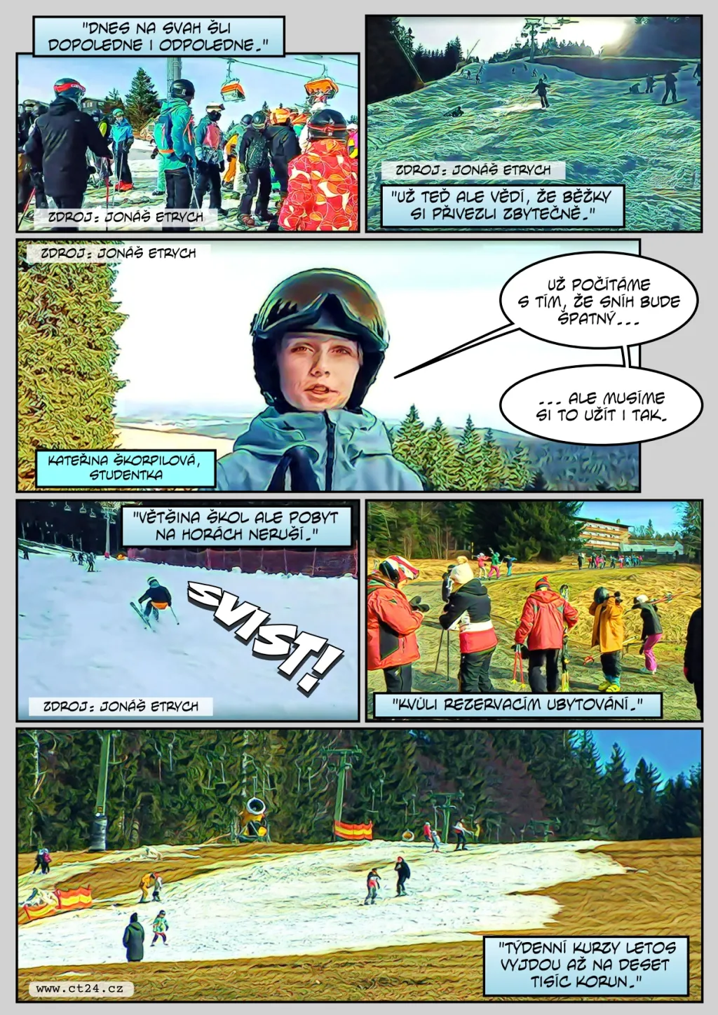 Teplo komplikuje lyžařské kurzy