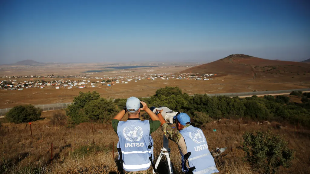 Ilustrační foto – pozorovatelé UNTSO na izraelsko-syrské hranici v roce 2018