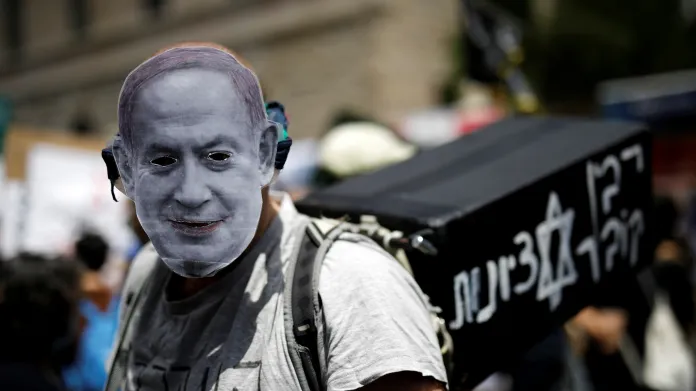 Protest proti izraelskému premiérovi Netanjahuovi