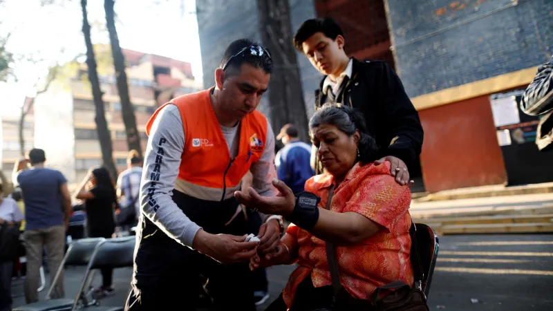 Snímek z mexické metropole po zemětřesení