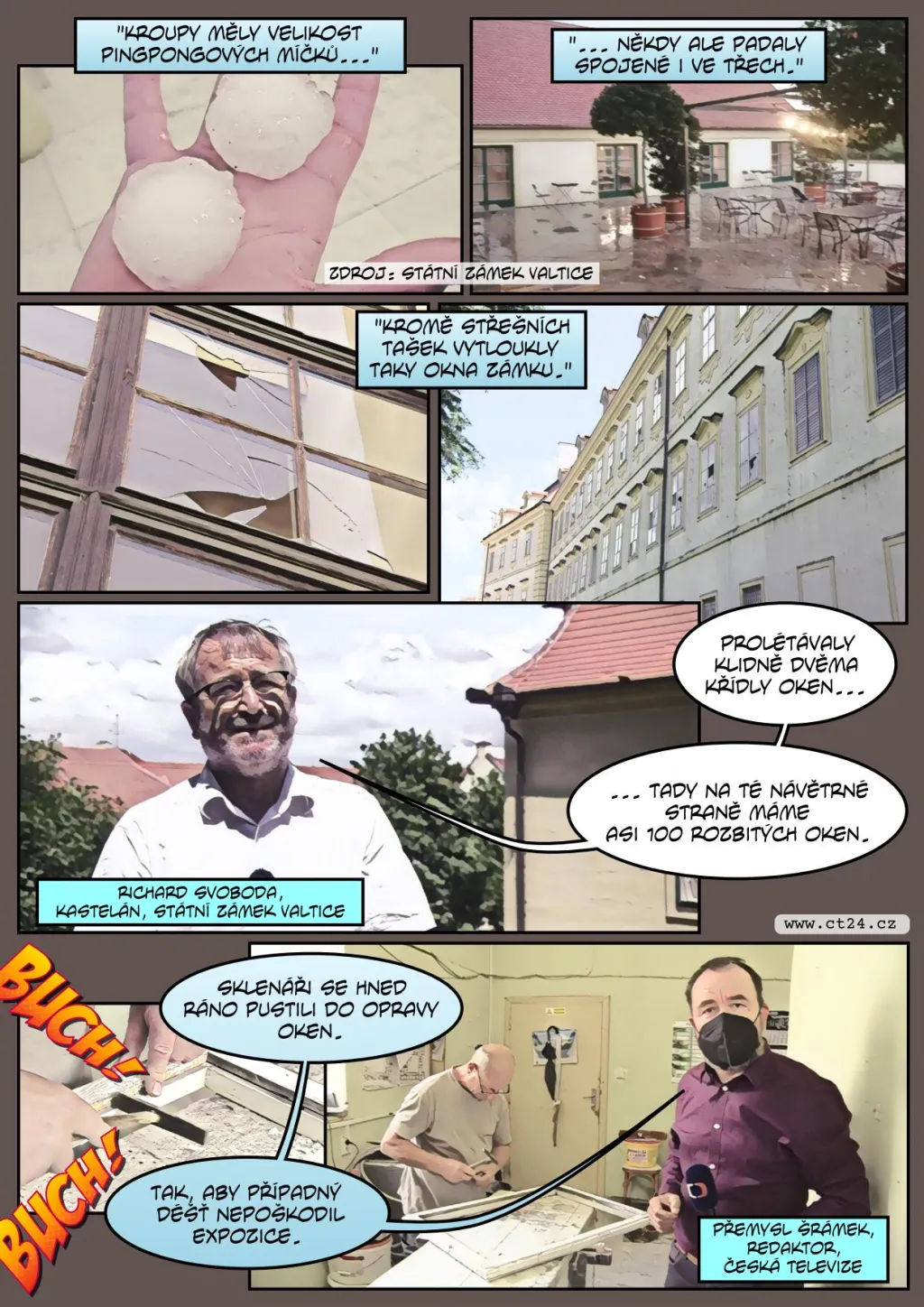 Bouře řádila také nad zámkem Valtice. Památka UNESCO má poškozenou střechu i okna