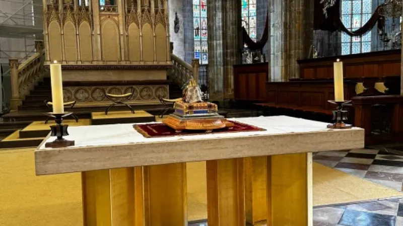 Lebka svatého Václava v katedrále sv. Víta,  Autor: Dušan Šulc