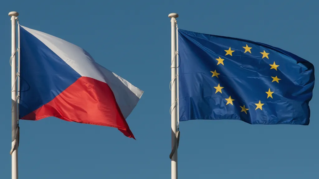 Vlajky Česka a Evropské unie