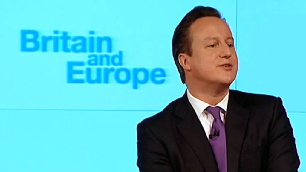 David Cameron při projevu o vztazích Británie k EU