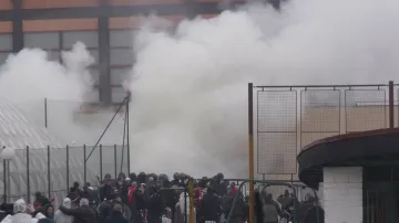 Fotbalový zápas v Luhačovicích mezi Zlínem a Trnavou