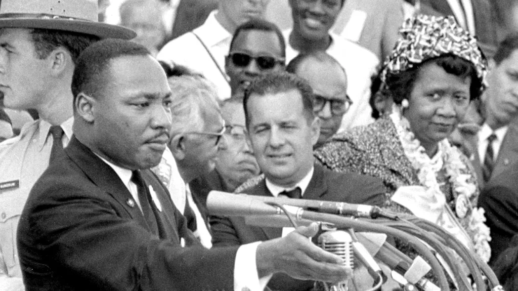 Martin Luther King při slavném projevu "I Had a Dream"