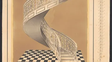 Carl Osolsobie, studie šnekového schodiště, 20. léta 19. století