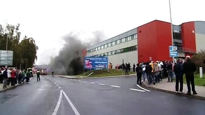 Požár v karlovarské KV Areně