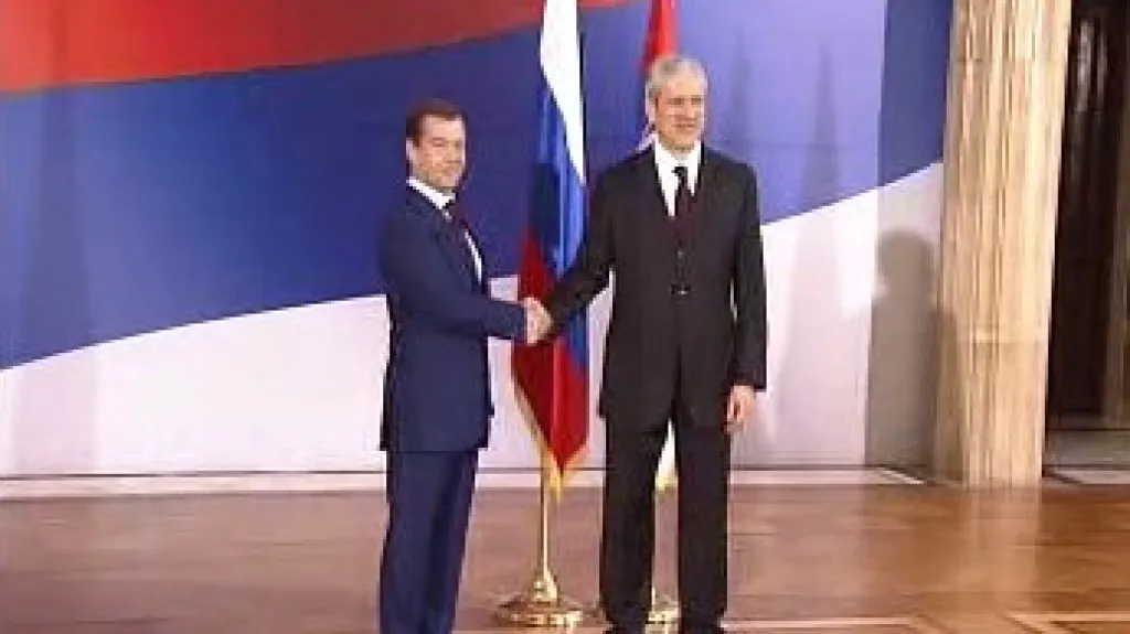 Dmitrij Medveděv a Boris Tadić