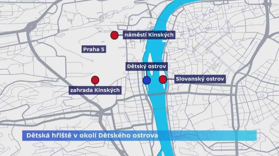 Dětská hřiště v okolí Dětského ostrova