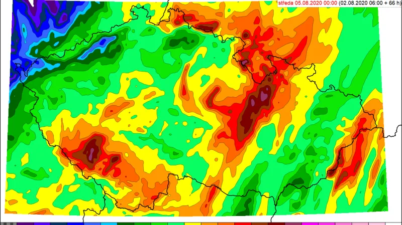 Kolik naprší za pondělí a úterý