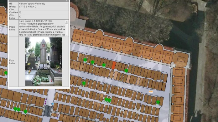 Digitalizovaný pražský hřbitov na Vyšehradě