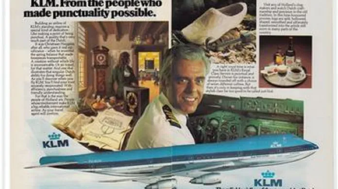 Kapitán Van Zanten byl tváří reklamních kampaní společnosti KLM