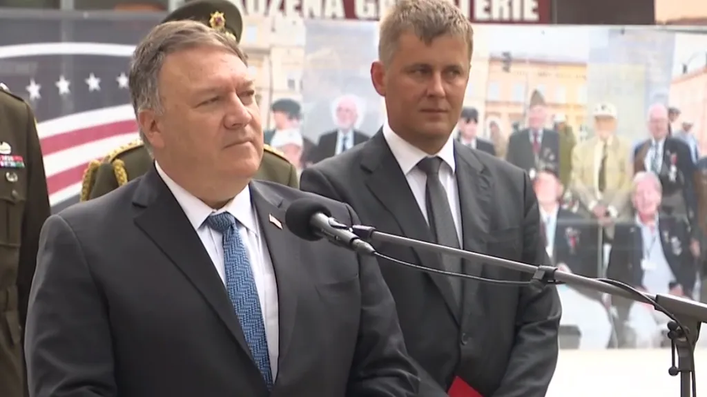 Americký ministr zahraničí Mike Pompeo a český ministr zahraničí Tomáš Petříček (ČSSD) přijeli do Plzně