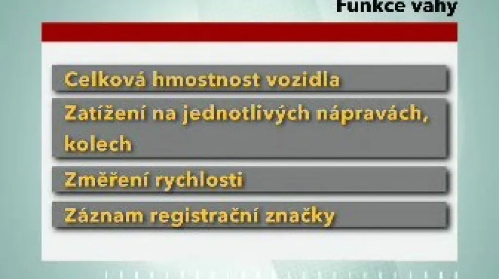 Funkce váhy pro kamiony