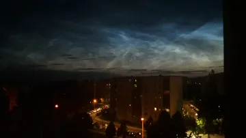 Noční svítící oblaka nad Českem