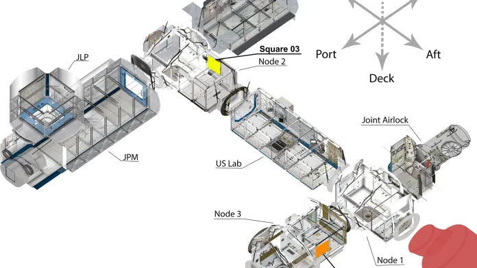 Lokalita zkoumaného místa na ISS