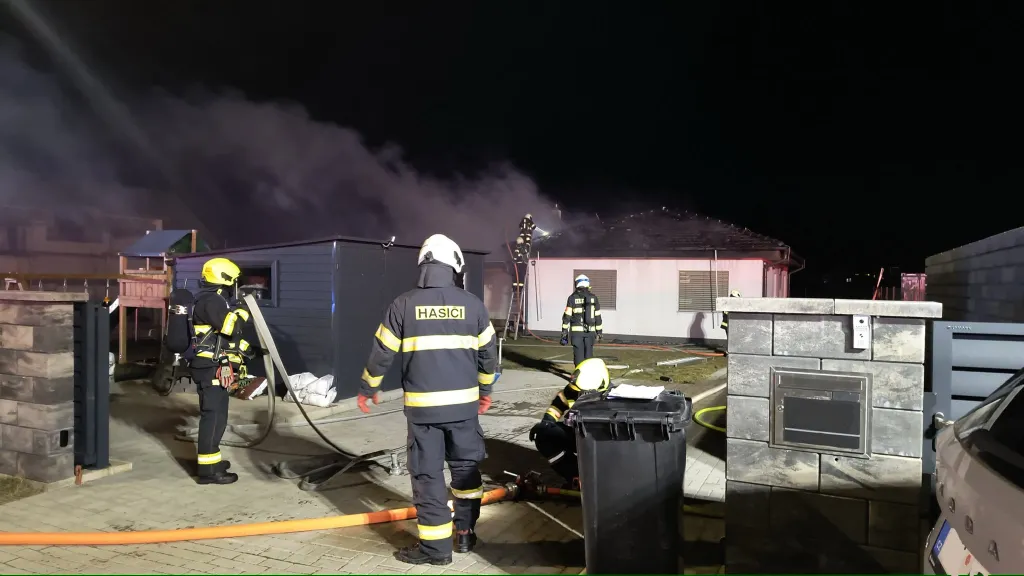 Požár rodinného domu v Chotovinách na Táborsku