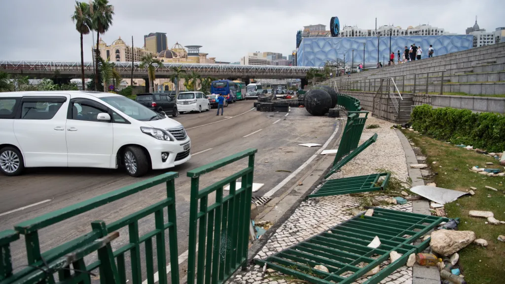 Následky tajfunu v Macau