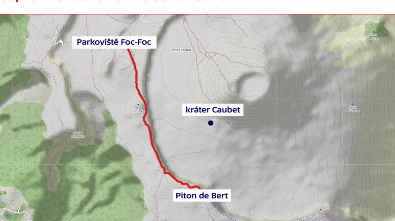 Cesta na výhled k aktivní sopce na Réunionu
