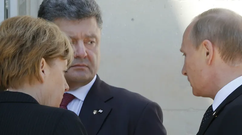 Petro Porošenko s Vladimirem Putinem