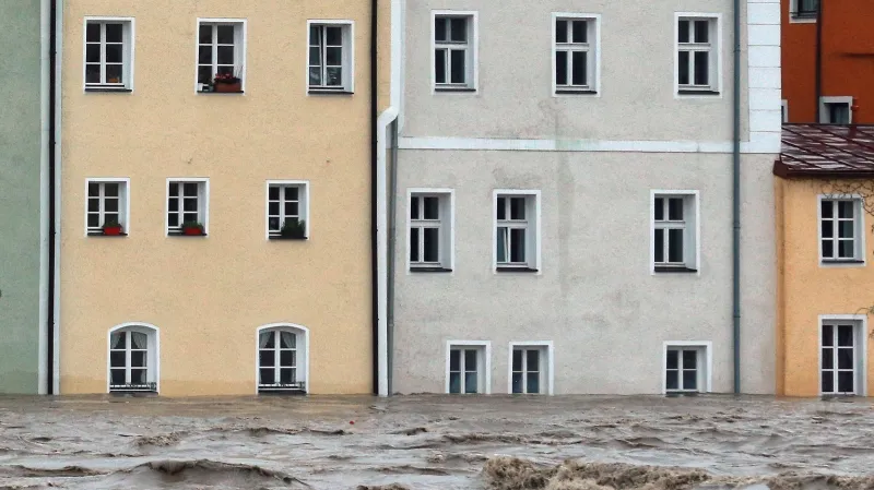 Velká voda v německém Pasově