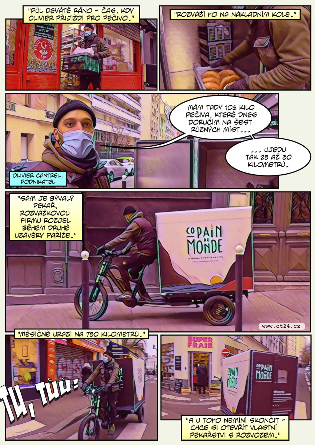 Nákladní kola rozvážejí po Paříži jídlo