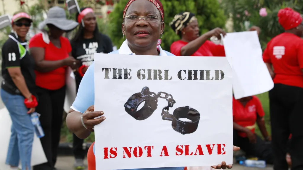 Protest proti únosům v Nigérii